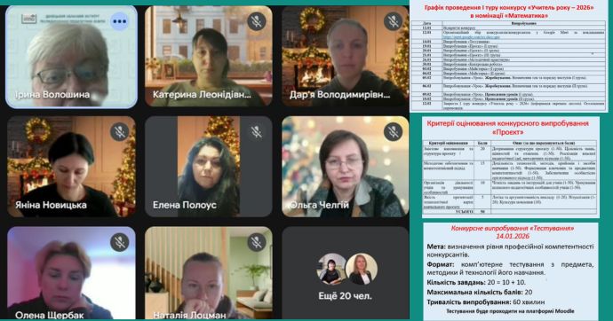 Зустріч з учасниками обласного етапу конкурсу «Учитель року – 2026» у номінації «Математика»